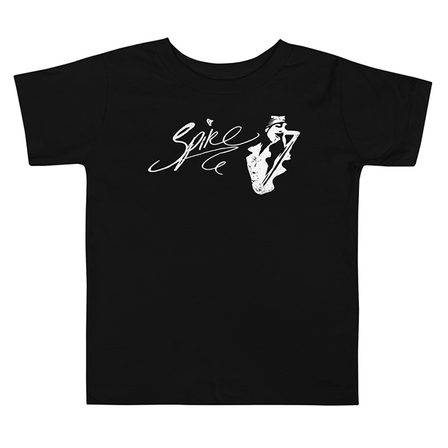 Toddler t shirt in black with Spike logo and graphic